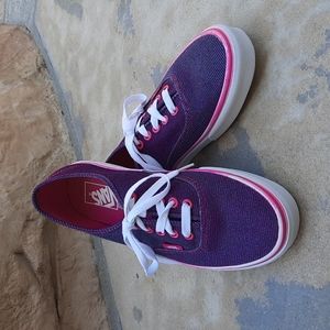 Vans purple pink shimmer magenta low tops men 8.5 women 10